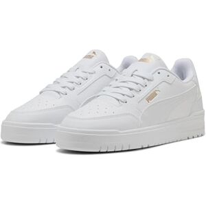 PUMA Unisex Shuffle Downtown Sneaker, vit vit guld, 36 EU PUMA Unisex Shuffle Downtown Sneaker, vit vit guld, 36 EU