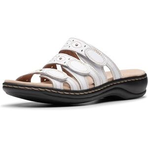 Clarks Women's Leisa Cacti Slide Sandal, White Leather, 10 M US Clarks Women's Leisa Cacti Slide Sandal, White Leather, 10 M US