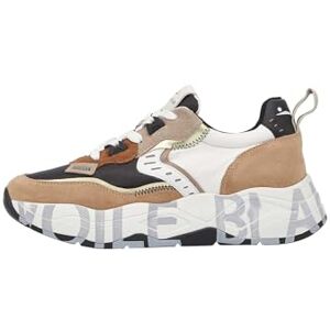 VOILE BLANCHE Sneakers av mocka och tyg, vit beige, 36 EU VOILE BLANCHE Sneakers av mocka och tyg, vit beige, 36 EU