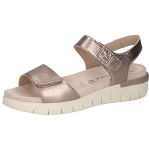 CAPRICE Comfort damsandaler platta av läder med kardborreband, Tygransfärgad metallisk, 37 EU CAPRICE Comfort damsandaler platta av läder med kardborreband, Tygransfärgad metallisk, 37 EU