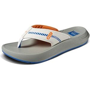REEF Swellsole Cruiser Mens Recovery Flip Flop, Enhanced Arch Support, Water Friendly, Blue/White/Orange, 13 REEF Swellsole Cruiser Mens Recovery Flip Flop, Enhanced Arch Support, Water Friendly, Blue/White/Orange, 13