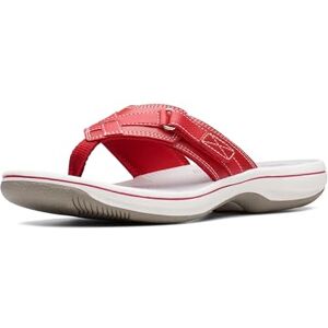 Clarks kvinnors bris hav flip-flop, Röd syntetisk, 37.5 EU Clarks kvinnors bris hav flip-flop, Röd syntetisk, 37.5 EU