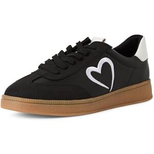 MARCO TOZZI av Guido Maria Kretschmer damsneakers, platta med skosnören, fritid, Svartvit, 36 EU MARCO TOZZI av Guido Maria Kretschmer damsneakers, platta med skosnören, fritid, Svartvit, 36 EU