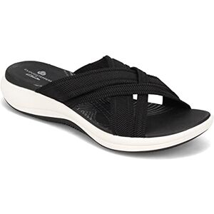 Clarks Mira Isle Slide Sandal för kvinnor, Svart Svart textil 39 EU Clarks Mira Isle Slide Sandal för kvinnor, Svart Svart textil 39 EU