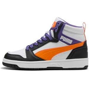 PUMA Rebound V6 MID JR sneakers, Vit-Orange GLO Black, 6 UK, vit orange glo svart, 6 UK PUMA Rebound V6 MID JR sneakers, Vit-Orange GLO Black, 6 UK, vit orange glo svart, 6 UK