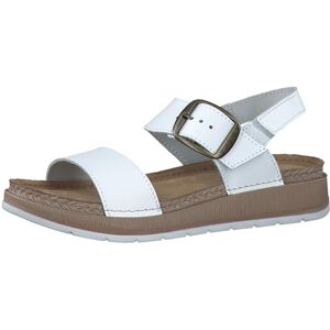 MARCO TOZZI Dam, läder, mjuk känsla Me fotbädd, 2–28 900-42 sandal med klack, Vit, 37 EU MARCO TOZZI Dam, läder, mjuk känsla Me fotbädd, 2–28 900-42 sandal med klack, Vit, 37 EU