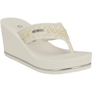 GUESS Silus kil Sandal för kvinnor, Vit 140, 39.5 EU GUESS Silus kil Sandal för kvinnor, Vit 140, 39.5 EU