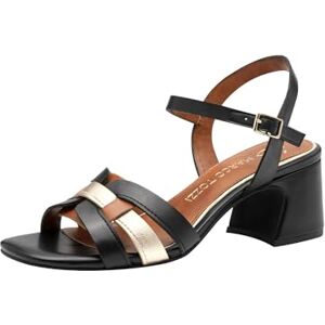 MARCO TOZZI Damsandaler med klack, eleganta med spänne, Svart kam, 38 EU MARCO TOZZI Damsandaler med klack, eleganta med spänne, Svart kam, 38 EU