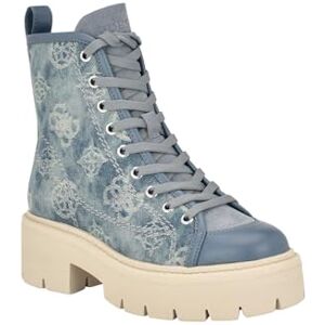 GUESS kvinnors Shutter Combat Boot, Blå denim logotyp, 37.5 EU GUESS kvinnors Shutter Combat Boot, Blå denim logotyp, 37.5 EU