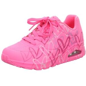 Skechers Uno Spread The Love Sneaker för kvinnor, Het rosa Durabuck nät, 37 EU Skechers Uno Spread The Love Sneaker för kvinnor, Het rosa Durabuck nät, 37 EU