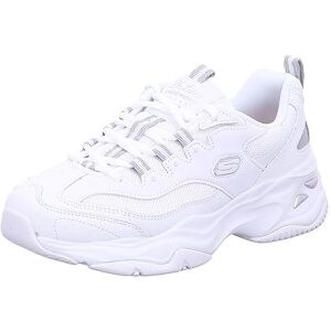 Skechers Dam D'Lites 4.0 Fresh Diva Sneaker, Vitt lädernät grå trim, 37 EU Skechers Dam D'Lites 4.0 Fresh Diva Sneaker, Vitt lädernät grå trim, 37 EU
