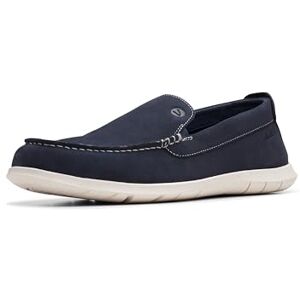 Clarks Men's Flexway Step Moccasin, Navy Suede, 12 Clarks Men's Flexway Step Moccasin, Navy Suede, 12