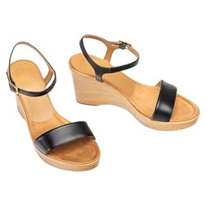 Unisa Casual lädersandal med kil RITA-26-NTO för: kvinnor, svart, 38 EU Unisa Casual lädersandal med kil RITA-26-NTO för: kvinnor, svart, 38 EU