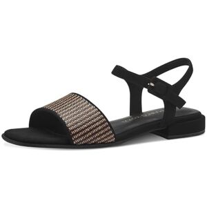MARCO TOZZI Dam, Feel Me fotbädd, mjukt foder, 2–28101–42 sandal med klack, Svart kam, 40 EU MARCO TOZZI Dam, Feel Me fotbädd, mjukt foder, 2–28101–42 sandal med klack, Svart kam, 40 EU