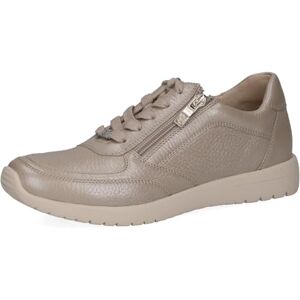 CAPRICE Damsneakers, platta av läder med dragkedja, Taupe Per Deer, 40 EU CAPRICE Damsneakers, platta av läder med dragkedja, Taupe Per Deer, 40 EU