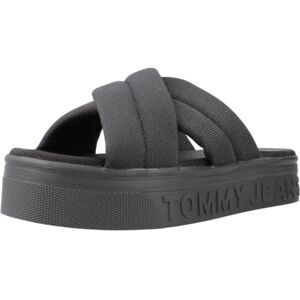 Tommy Jeans dam TJW bokstäver flatform sandal platt, svart, 4 UK, Svart, 37 EU Tommy Jeans dam TJW bokstäver flatform sandal platt, svart, 4 UK, Svart, 37 EU
