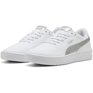 PUMA Women's Court Lally Metallic Whisper sneakers, White Silver, 4 UK, vit silver, 37 EU PUMA Women's Court Lally Metallic Whisper sneakers, White Silver, 4 UK, vit silver, 37 EU