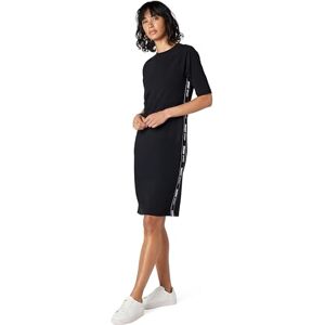 DKNY Herr sport dam sneakerklänning ledig, Svart med svart/vit logotyptejp, S DKNY Herr sport dam sneakerklänning ledig, Svart med svart/vit logotyptejp, S