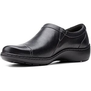 Clarks womens Cora Giny Loafer Flat, Black Tumbled/Smooth Leather, 6.5 X-Wide US Clarks womens Cora Giny Loafer Flat, Black Tumbled/Smooth Leather, 6.5 X-Wide US