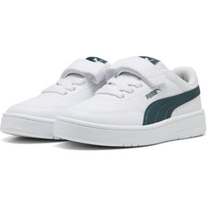 PUMA Unisex Barn Court Classic Clean Ac+ Ps Sneaker, vit grön terräng, 30 EU PUMA Unisex Barn Court Classic Clean Ac+ Ps Sneaker, vit grön terräng, 30 EU