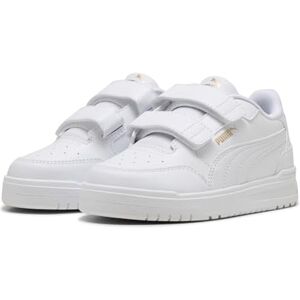 PUMA Unisex barn Shuffle Downtown Lo V Ps Sneaker, vit vit guld, 32.5 EU PUMA Unisex barn Shuffle Downtown Lo V Ps Sneaker, vit vit guld, 32.5 EU
