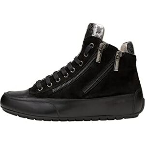 Candice Cooper Lucia dragkedja ankelhöga sneakers i mocka och nappaläder, svart, 35 EU Candice Cooper Lucia dragkedja ankelhöga sneakers i mocka och nappaläder, svart, 35 EU
