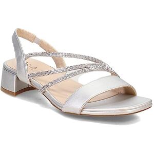 LifeStride Women's Joy Strappy Sandal Heeled, Silver, 5.5 LifeStride Women's Joy Strappy Sandal Heeled, Silver, 5.5