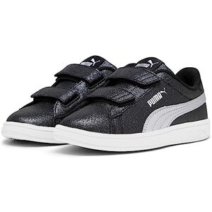 PUMA Dam Smash 3.0 L Glitter Velcro V Ps Sneaker, Black Silver Vit, 1 UK Child PUMA Dam Smash 3.0 L Glitter Velcro V Ps Sneaker, Black Silver Vit, 1 UK Child