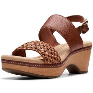 Clarks Seannah stege kil sandal för kvinnor, Gulbrunt läder, 43 EU Clarks Seannah stege kil sandal för kvinnor, Gulbrunt läder, 43 EU