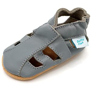 Dotty Fish Babysandaler & Barnsandaler i Äkta Läder – Barfotakänsla, Halkfri Mjuk Sula, Lätta, Flexibla & Andningsbara Sommarskor, Unisex Grå 3-4 År Dotty Fish Babysandaler & Barnsandaler i Äkta Läder – Barfotakänsla, Halkfri Mjuk Sula, Lätta, Flexibla & Andningsbara Sommarskor, Unisex Grå 3-4 År