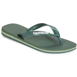 Havaianas Unisex Brasil-slippers met logo, groen olijfgroen, 1/2 VK Havaianas Unisex Brasil-slippers met logo, groen olijfgroen, 1/2 VK