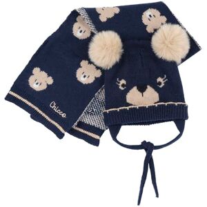 Chicco Unisex barn vintermössa och halsduk set, Blå, 12 mesi Chicco Unisex barn vintermössa och halsduk set, Blå, 12 mesi
