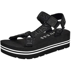 GUESS Women's AVIN Wedge Sandal, Black, 8.5 GUESS Women's AVIN Wedge Sandal, Black, 8.5