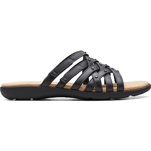 Clarks kvinnors Elizabelle Rio Slide Sandal, Svart läder, 36 EU Clarks kvinnors Elizabelle Rio Slide Sandal, Svart läder, 36 EU