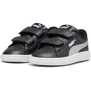 PUMA Dam Smash 3.0 L Glitter Velcro V Inf Sneaker, Black Silver Vit, 6 UK Child PUMA Dam Smash 3.0 L Glitter Velcro V Inf Sneaker, Black Silver Vit, 6 UK Child