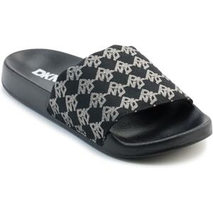 DKNY dam cella-platt slide sandal, svart/silver, 39 EU, Svart silver, 39 EU DKNY dam cella-platt slide sandal, svart/silver, 39 EU, Svart silver, 39 EU