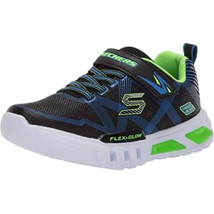 Skechers Pojkar Flex-Glow sneakers, Svart textil syntetisk blå lime trim, 33.5 EU Skechers Pojkar Flex-Glow sneakers, Svart textil syntetisk blå lime trim, 33.5 EU