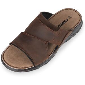 riemot Herrsandaler i Läder,Bekväma Slip-On Sandaler med Mjuk Fotbädd och Handsydda Sömdetaljer,Sommarsandaler för Vardag,Hem och Trädgård, Brun, EU 46 riemot Herrsandaler i Läder,Bekväma Slip-On Sandaler med Mjuk Fotbädd och Handsydda Sömdetaljer,Sommarsandaler för Vardag,Hem och Trädgård, Brun, EU 46