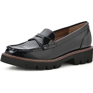WHITE MOUNTAIN Vitt berg dam Gunner Penny Loafer, Svart/patent, 38.5 EU bred WHITE MOUNTAIN Vitt berg dam Gunner Penny Loafer, Svart/patent, 38.5 EU bred