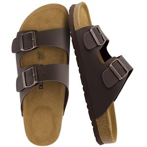 CUSHIONAIRE Lane Kork Fotbädd Herrsandaler, Justerbart spänne Komfort Slides för Män, Äkta Läder Innersula Sommarsandaler Män Skor, Brun Nappa, 42 EU CUSHIONAIRE Lane Kork Fotbädd Herrsandaler, Justerbart spänne Komfort Slides för Män, Äkta Läder Innersula Sommarsandaler Män Skor, Brun Nappa, 42 EU