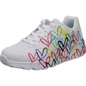 Skechers Damen UNO Spread The Love Sneaker, Vit syntetisk multi trim, 35.5 EU Skechers Damen UNO Spread The Love Sneaker, Vit syntetisk multi trim, 35.5 EU