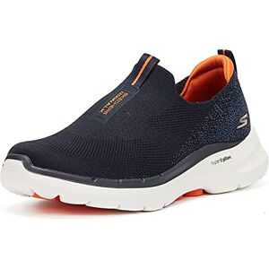 Skechers herr Gowalk 6-stretch fit slip-on atletisk prestanda promenadsko sneaker, Marinblå och orange textil, 39.5 EU Skechers herr Gowalk 6-stretch fit slip-on atletisk prestanda promenadsko sneaker, Marinblå och orange textil, 39.5 EU