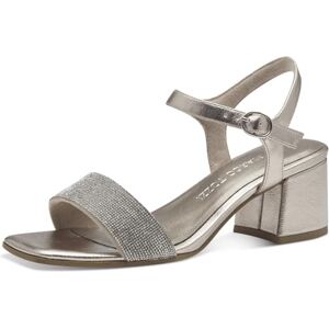 MARCO TOZZI Dam, Feel Me fotbädd, mjukt foder, 2–28227–42 sandal med klack, Platina, 37 EU MARCO TOZZI Dam, Feel Me fotbädd, mjukt foder, 2–28227–42 sandal med klack, Platina, 37 EU