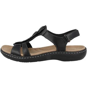 Clarks dam Laurieann Kay platt sandal, Svart läder 6 UK Clarks dam Laurieann Kay platt sandal, Svart läder 6 UK