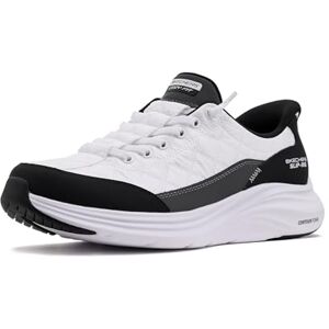 Skechers Dam kontur skum mysig passform handsfree slip-on sneaker, Vit/svart, 9 Wide Skechers Dam kontur skum mysig passform handsfree slip-on sneaker, Vit/svart, 9 Wide