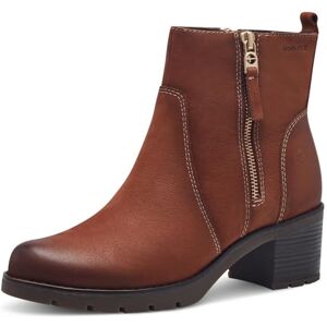 Tamaris COMFORT Vinterstövlar för kvinnor med häl av läder fodrade, konjak nubuck, 38 EU Tamaris COMFORT Vinterstövlar för kvinnor med häl av läder fodrade, konjak nubuck, 38 EU