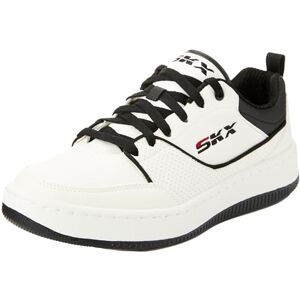 Skechers Herr Sport Court 92 Ottoman Trainers, Vit Duraleather svart trim, 46 EU Skechers Herr Sport Court 92 Ottoman Trainers, Vit Duraleather svart trim, 46 EU