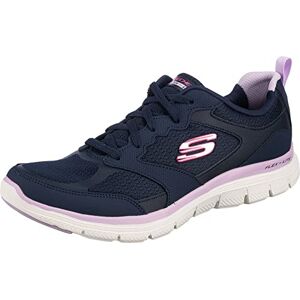 Skechers Dam Flex Appeal 4.0 Sneaker, Marinblå läder mesh trim, 38 EU Skechers Dam Flex Appeal 4.0 Sneaker, Marinblå läder mesh trim, 38 EU