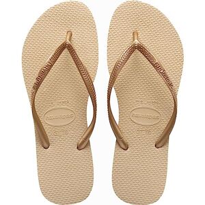 Havaianas Dames Slim, Zandgrijs/Lichtgouden, 4.5/5 Havaianas Dames Slim, Zandgrijs/Lichtgouden, 4.5/5