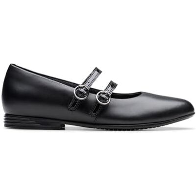 Clarks Finja Bar Y. Childrens Black Leather, 7.5 Clarks Finja Bar Y. Childrens Black Leather, 7.5
